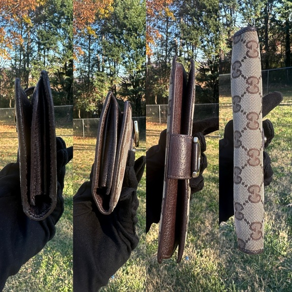 Gucci GG Abbey Wallet Fabric Wallet w/ Gold Hardware Code: 141412214 Preloved - Picture 11 of 11